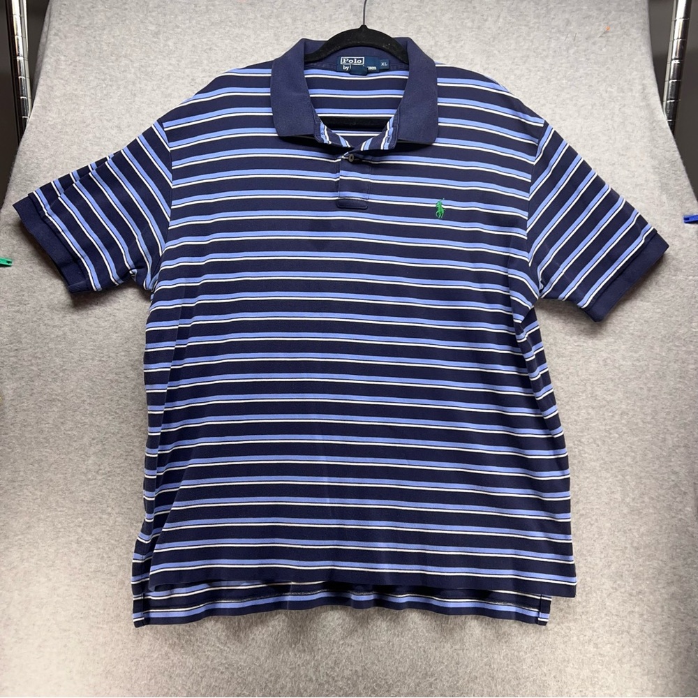 Polo by Ralph Lauren Blue and White Striped Polo Shirt